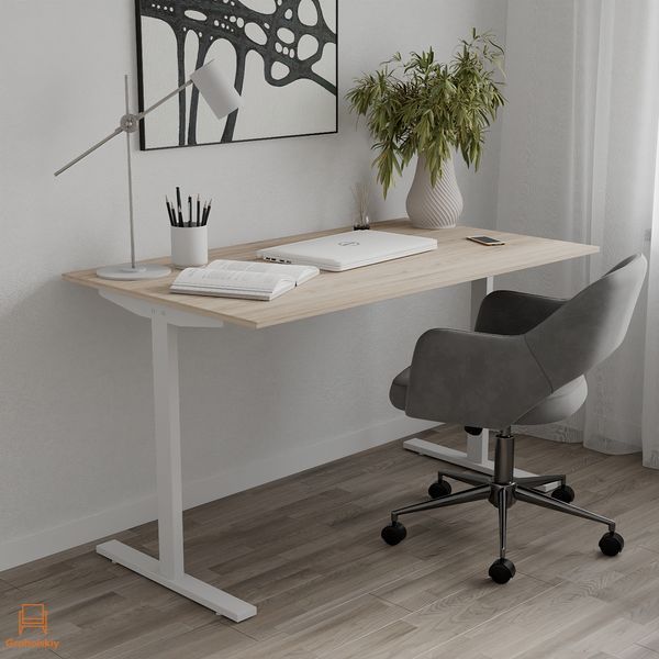 Стол письменный Space Ferrum-decor 750x1000x700 Белый металл ДСП Дуб Сан-Марино 16 мм (FRD-107882)
