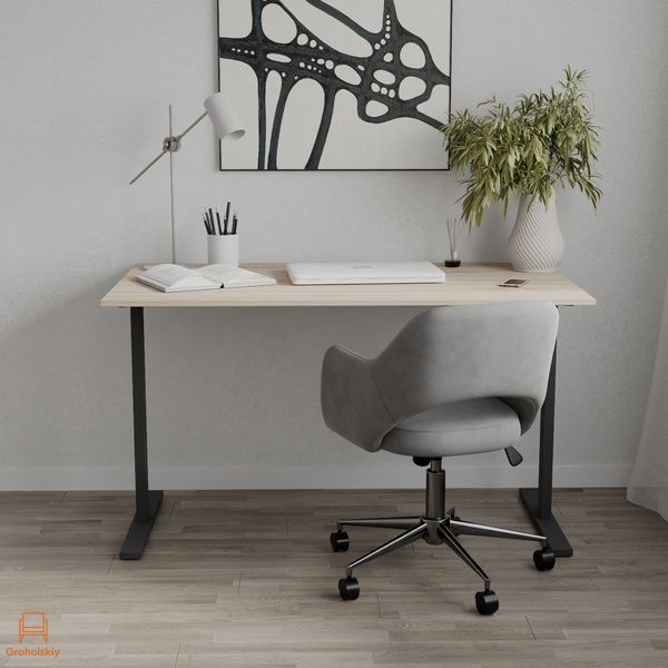 Стіл письмовий Space Ferrum-decor 750x1400x700 Чорний метал ДСП Дуб Сан-Марино 16 мм (FRD-107982)