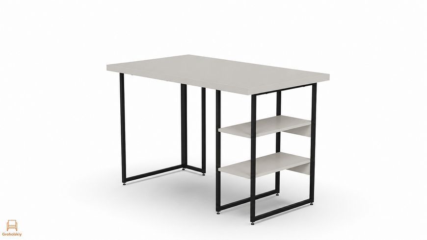 Стол письменный Кевин Ferrum-decor 75x140x60 Черный металл ДСП Кашемир 32 мм (FRD-108132)