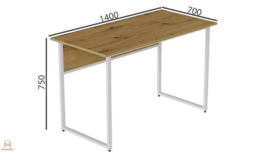 Компьютерный стол Ferrum-decor Коди 75x140x70 белый ДСП Дуб Артизан 16мм (FRD-107199)