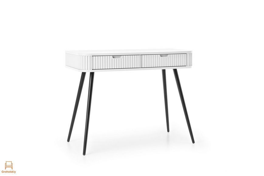 Стол туалетный Perfect Home Зова/Zova с 2 ящиками и черными ножками T103 Белый (PFH-091298)