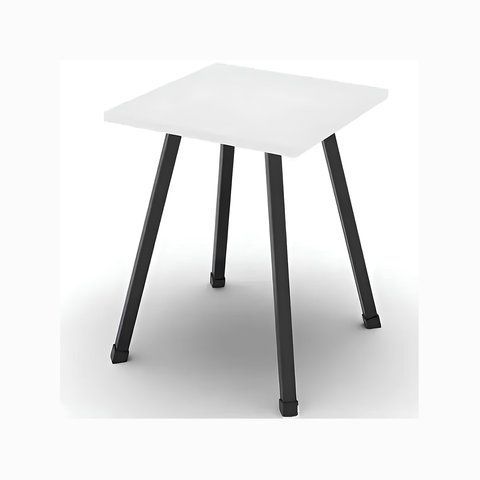 Табурет кухонний Ferrum-decor 430x320x320 Чорний метал ДСП Біле 16 мм (FRD-104639)