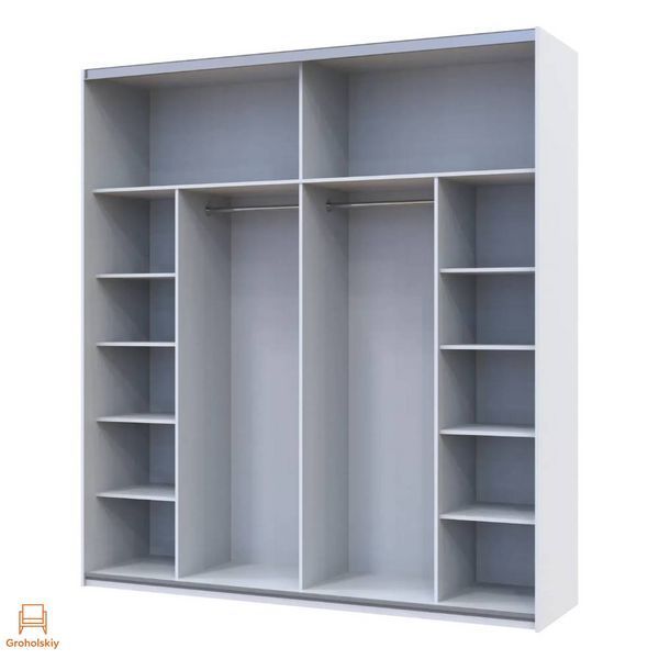 Шкаф купе Doros G-Caiser Белый/Графит вставка Бетон 2 ДСП /5 частей 220х60х240 (44900281) (DRS-012232)