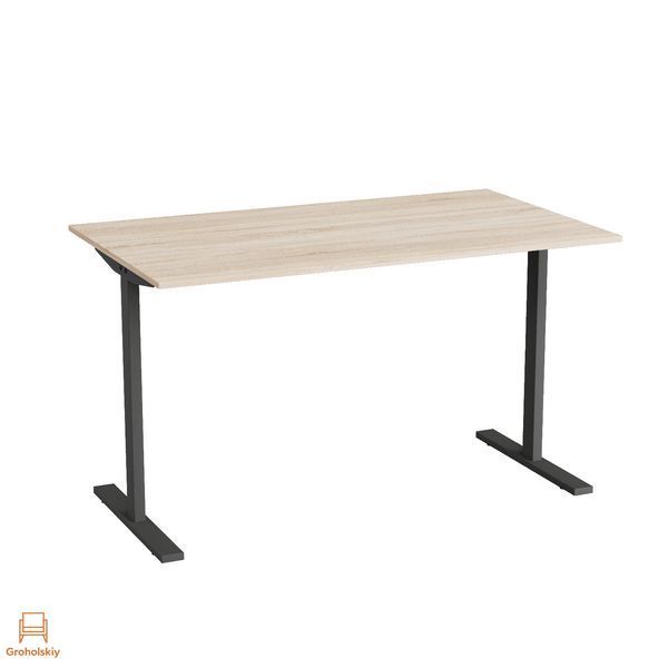 Стол письменный Space Ferrum-decor 750x1400x700 Черный металл ДСП Дуб Сонома 16 мм (FRD-107985)