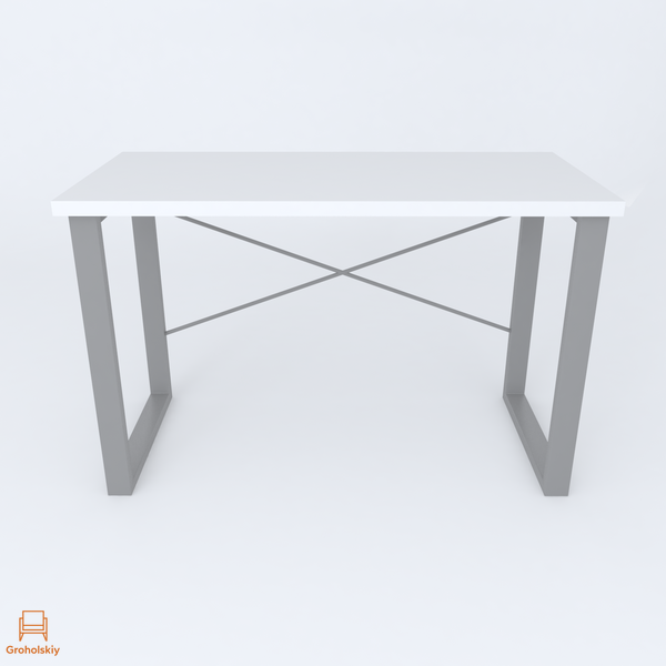 Письмовий стіл Ferrum-decor Драйв 750x1400x600 Сірий метал ДСП Біле 32 мм (FRD-103345)
