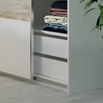 Блок ящиков для шкафа купе Doros L-Caiser Белый 87,6х50х55 см (DRS-011276)