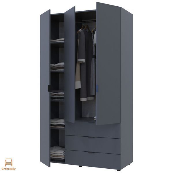 Шафа розпашна для одягу Doros Гелар 116,2х49,5х203,4 см Графіт (DRS-011108)
