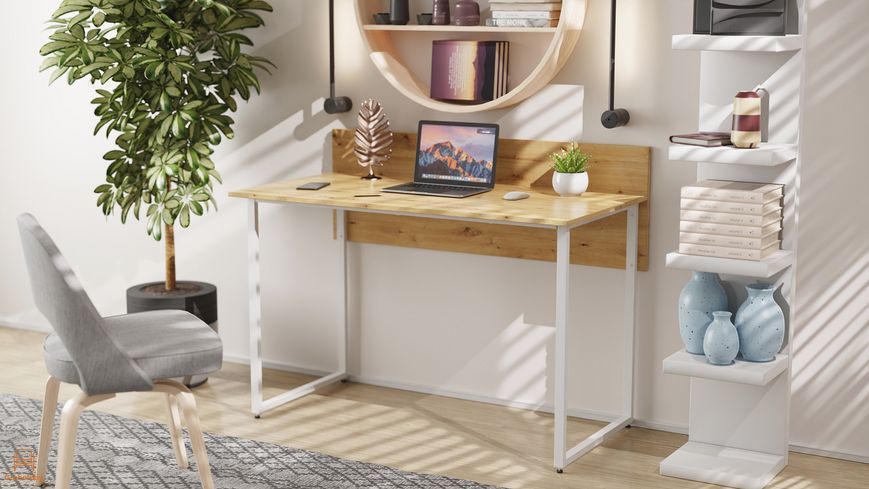 Комп'ютерний стіл Ferrum-decor Скай 75x120x70 білий ДСП Дуб Артизан 32 мм (FRD-106979)