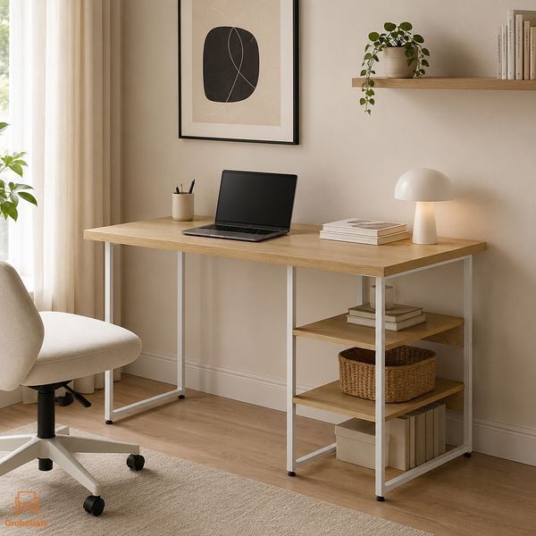 Стіл письмовий Кевін Ferrum-decor 75x140x70 Білий метал ДСП Дуб Кремона Торро 32 мм (FRD-108187)