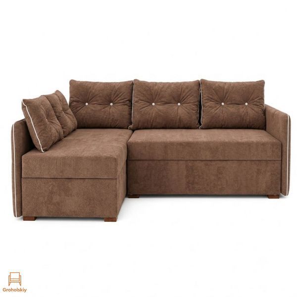 Угловой диван ортопедический Мекко Meet 2080х1430 Gold II категория Allure Premium Nut (MEK-161208)