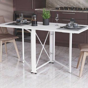 Стіл-книга трансформер Ferrum-decor Оріон-2 750х1520х730 білий метал/ДСП білий