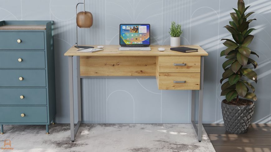 Компьютерный стол Ferrum-decor Дакота 75x140x70 серый ДСП Дуб Артизан 32мм (FRD-107282)