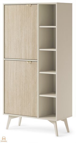 Стеллаж Perfect Home Форест / Forest RG80 2-дверный Беж песочный/пихта сканди (PFH-091480)