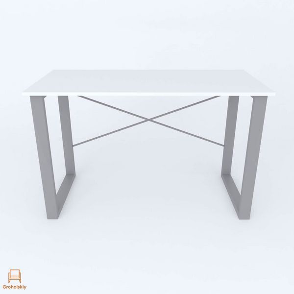 Письмовий стіл Ferrum-decor Драйв 750x1000x600 Сірий метал ДСП Біле 16 мм (FRD-103094)