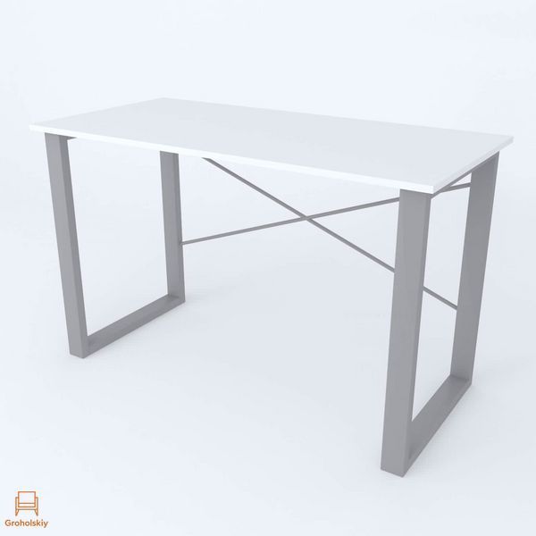Письмовий стіл Ferrum-decor Драйв 750x1000x600 Сірий метал ДСП Біле 16 мм (FRD-103094)