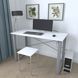 Письмовий стіл Ferrum-decor Драйв 750x1000x600 Сірий метал ДСП Біле 16 мм (FRD-103094)