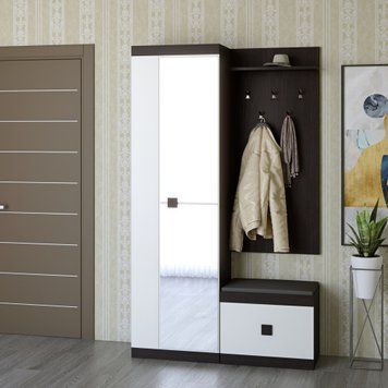 Прихожая Эверест Соната 3 (модульная - 4 элемента) венге темный/белый (DTM-2532)