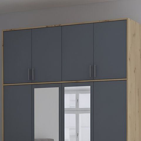 Антресоль висока Doros Ронді Дуб Артизан/Графіт 4 ДСП 160х52х65 (DRS-011907)