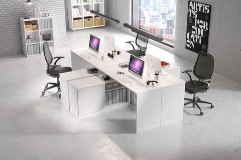 Стол офисный письменный Perfect Home Тео / Teo 3S/138 с 3 ящиками Белый (PFH-091165)