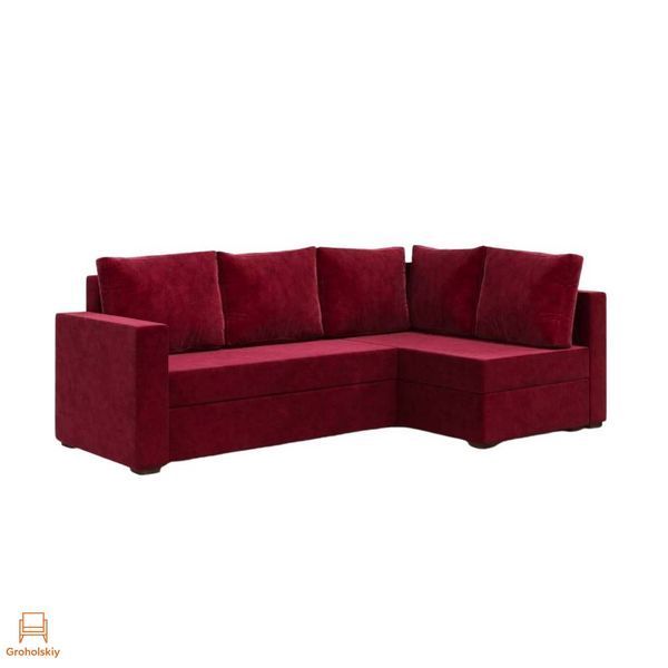 Угловой ортопедический диван Мекко Lincoln 2400*1500 Bonel Standart Hard Plus II категория Allure Premium Wine (MEK-161271)