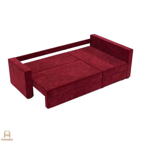 Угловой ортопедический диван Мекко Lincoln 2400*1500 Bonel Standart Hard Plus II категория Allure Premium Wine (MEK-161271)