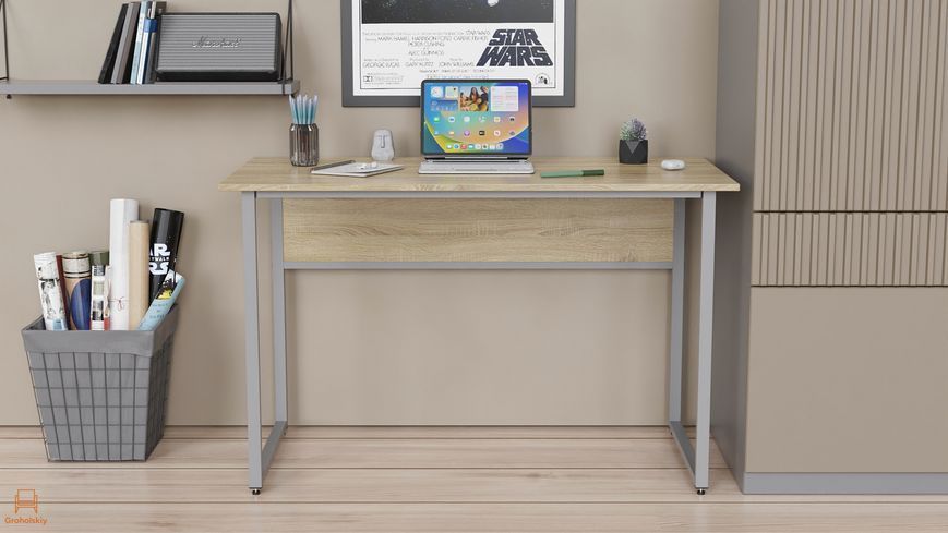 Письмовий стіл Ferrum-decor Коді 75x100x60 сірий ДСП Дуб Сонома 16мм (FRD-101652)