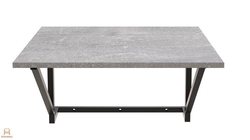 Стіл розкладний Ferrum-decor Олександр-7 750х600х700 чорний метал/ДСП бетон