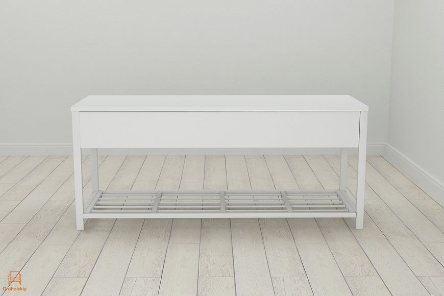 Банкетка с ящиком Ferrum-decor Дрейк 1 550x1000x400 металл Белый ДСП Белое 16 мм (FRD-103052)