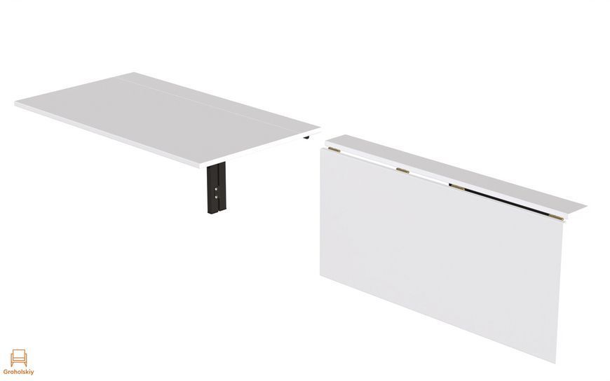 Обеденный стол-трансформер Ferrum-decor Ника настенный 420х900х500 чёрный металл/ДСП белый