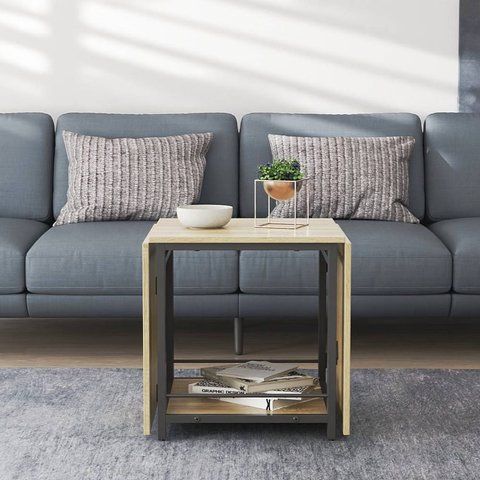 Стіл журнальний трансформер Куб Комбо Ferrum‑decor дуб сонома