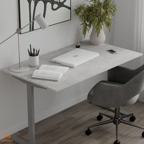 Стіл письмовий Space Ferrum-decor 750x1400x700 Сірий метал ДСП Бетон 16 мм (FRD-107996)