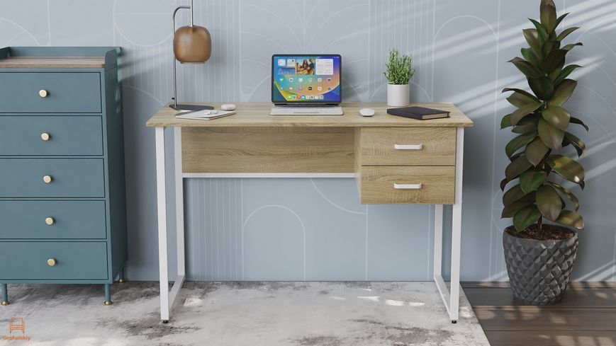 Письменный стол Ferrum-decor Дакота 75x120x60 белый ДСП Дуб Сонома 16мм (FRD-102089)