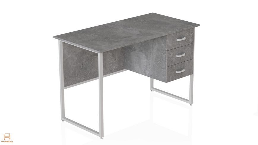 Комп'ютерний стіл Ferrum-decor Гаррі 75x120x60 білий ДСП Бетон 32 мм (FRD-107289)