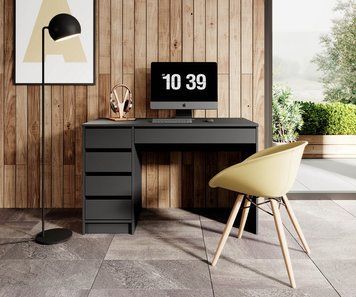 Стіл туалетний письмовий Perfect Home Ада / Ada 5S/120 з 5 шухлядами Антрацит (PFH-091308)