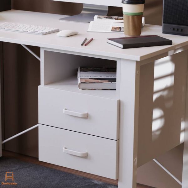 Письменный стол с ящиками Ferrum-decor Оскар 750x1200x600 металл Белый ДСП Белое 16 мм (FRD-103220)