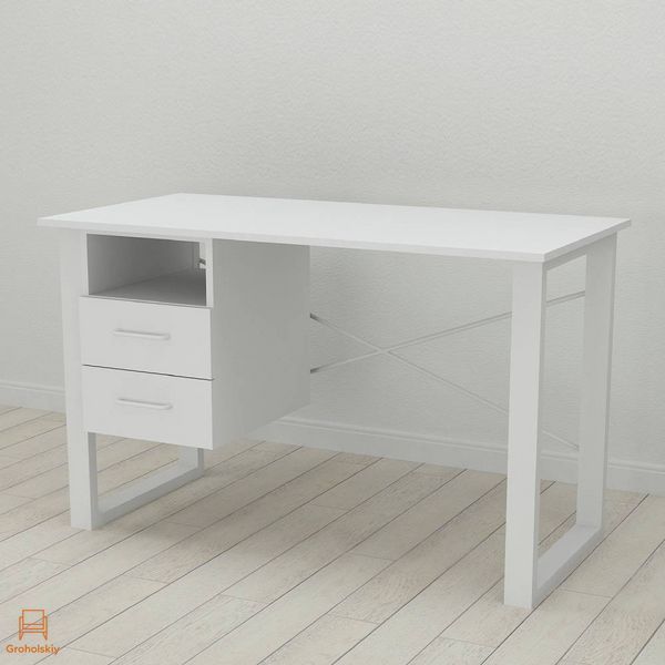 Письменный стол с ящиками Ferrum-decor Оскар 750x1200x600 металл Белый ДСП Белое 16 мм (FRD-103220)