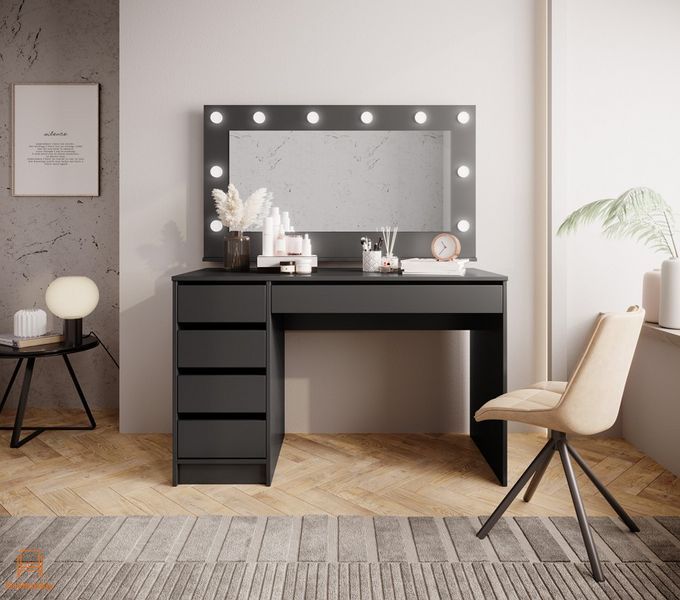 Стіл туалетний письмовий Perfect Home Ада / Ada 5S/120 з 5 шухлядами Антрацит (PFH-091308)
