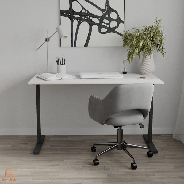 Стол письменный Space Ferrum-decor 750x1200x600 Черный металл ДСП Белый 16 мм (FRD-107898)