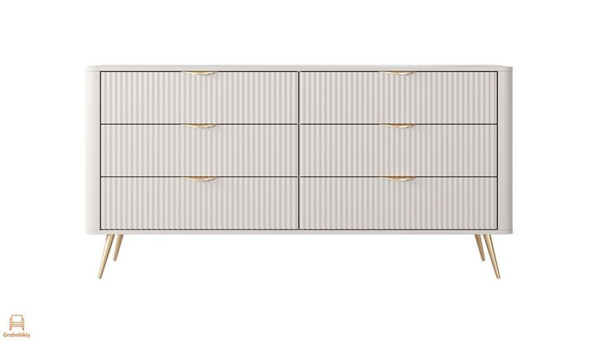 Комод Perfect Home Ланте / Lante з 6 шухлядами і золотими ніжками 6S/163 Беж (PFH-091105), Бежевий
