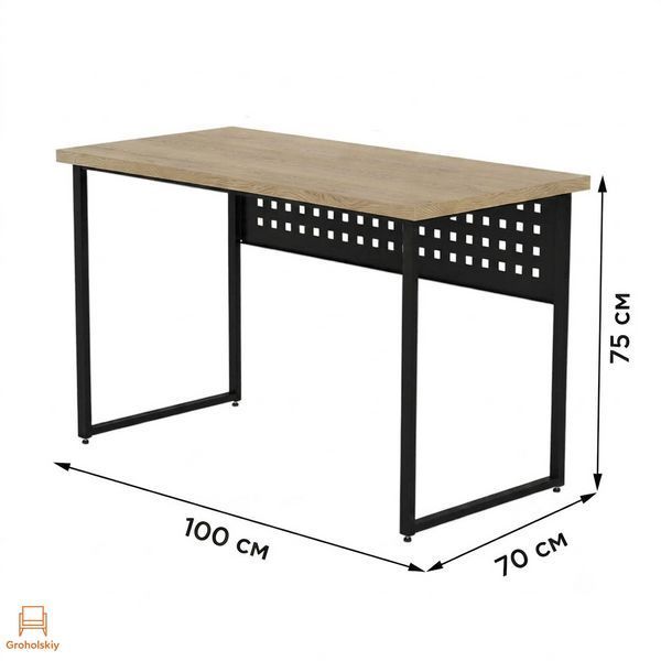 Стіл письмовий Майк Ferrum-decor 75x100x70 Чорний метал ДСП Дуб Кремона Торро 16 мм (FRD-108351)