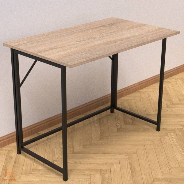 Стол раскладной Морис Ferrum-decor 750x1000x600 Черный металл ДСП Дуб Сонома 16 мм (FRD-104672)