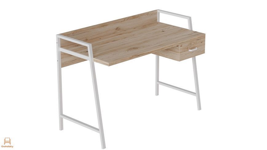 Письменный стол Ferrum-decor Комфорт 750x1000x600 Белый металл ДСП Дуб Сан-Марино 32 мм (FRD-103437)