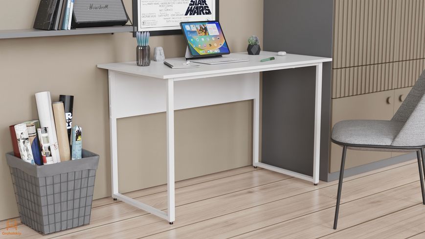 Письменный стол Ferrum‑decor Оскар 750&times;1400&times;600 белый металл ДСП бетон