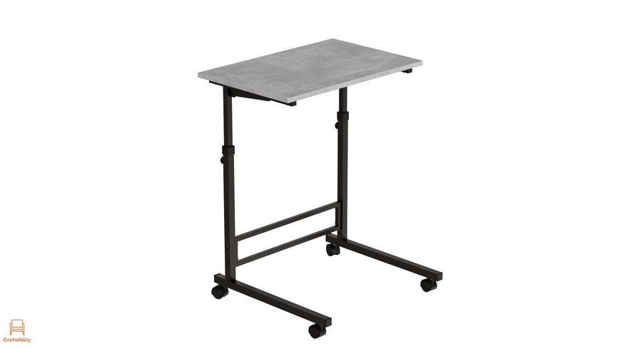 Стол приставной Ferrum-decor Амиго 62x60x40 металл Черный ДСП Бетон 16мм (FRD-102532)