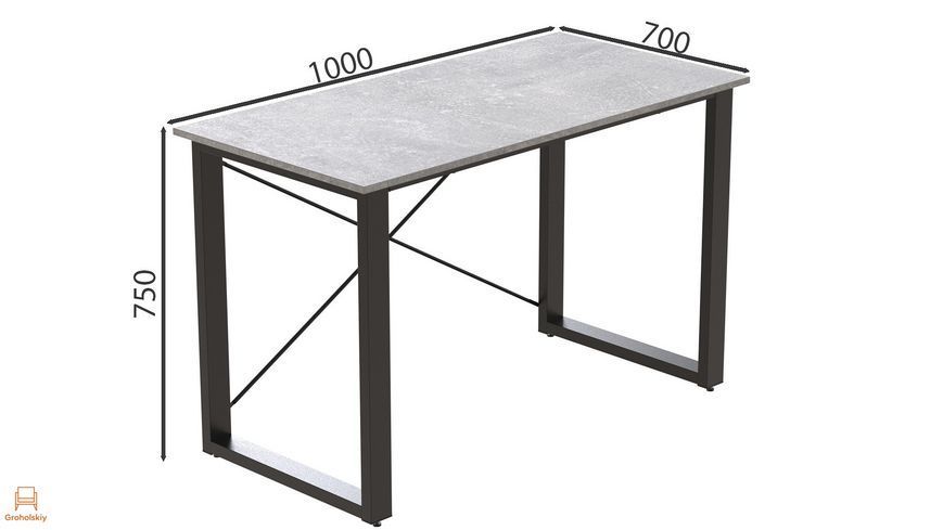 Письменный стол Ferrum-decor Драйв 750x1000x700 Черный металл ДСП Бетон 16 мм (FRD-103156)