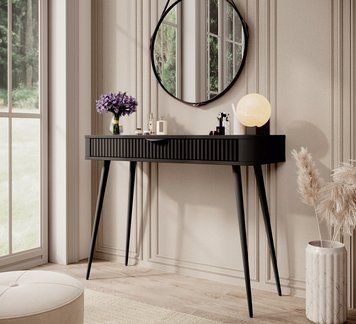 Стіл туалетний Perfect Home Ланте / Lante 1S/100 з 1 шухлядою і чорними ніжками Чорний (PFH-091188)