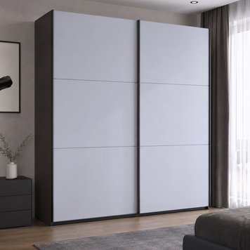 Шкаф купе Doros G-Caiser Антрацит / Белый 2 ДСП / 3 части 220х60х240 (42005416) (DRS-012249)