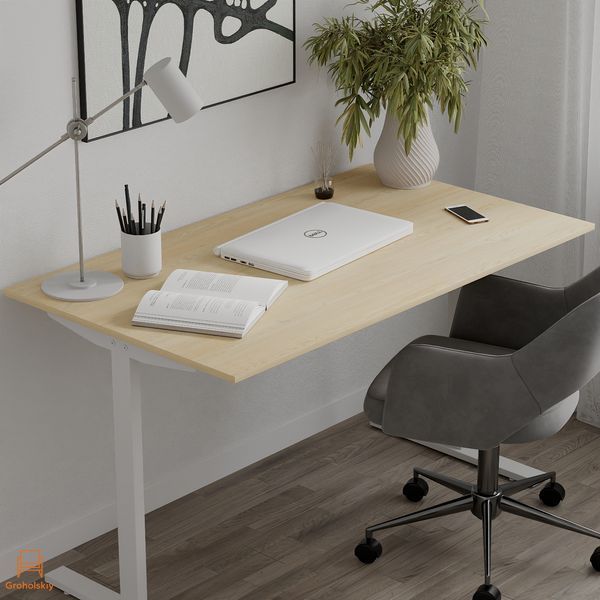 Стіл письмовий Space Ferrum-decor 750x1400x700 Білий метал ДСП Дуб Кремона Торро 16 мм (FRD-108003)
