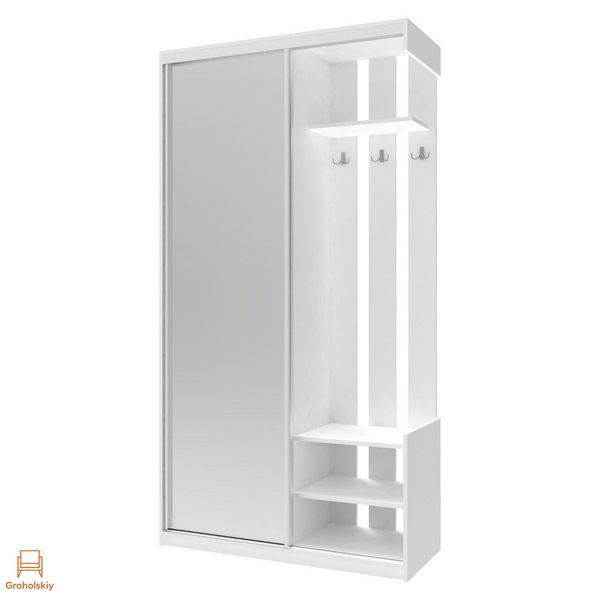 Прихожая с зеркалом Doros City One Door 110х45х210 см Белый (DRS-011404)
