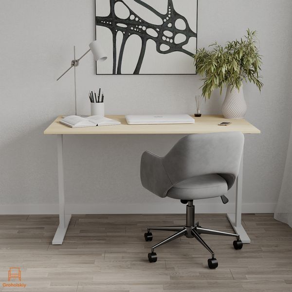 Стіл письмовий Space Ferrum-decor 750x1400x700 Білий метал ДСП Дуб Кремона Торро 16 мм (FRD-108003)